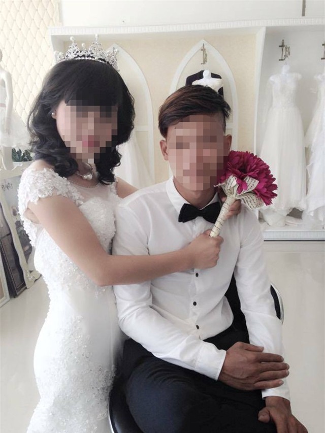 Chú rể và cô dâu trong đám cưới gây xôn xao dư luận. Ảnh: fackebook nhân vật.