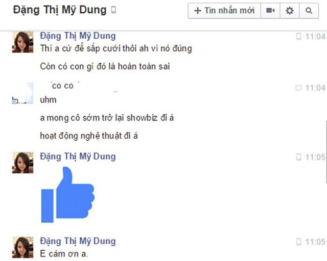 Đoạn chát của Midu và phóng viên.