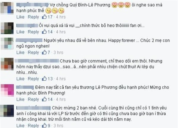 Fan chúc mừng Lê Phương