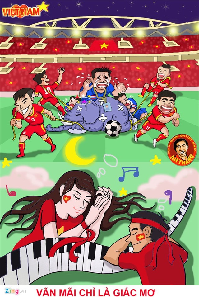 Người Thái đang dần hiện thực hoá giấc mơ world cup , trong khi đó chúng ta bao năm nay vẫn cứ vùng vẫy ở ao làng. Tình yêu dành cho đội tuyển mãi mãi không mất đi , nhưng chắc chắn niềm tin theo thời gian sẽ vơi cạn đi ít nhiều. Mong sao thời gian tới những nhân tài bóng đá Việt sẽ trưởng thành theo năm tháng , những học viện uy tín sẽ được mở ra. Để nền bóng đá nước nhà phát triển hơn , đội tuyển chúng ta mạnh mẽ hơn , để bắt kịp người Thái , và để hình ảnh này sẽ không  chỉ còn xuất hiện trong giấc mơ.