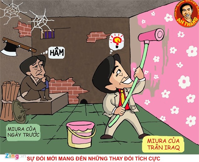 Bức 4: Từ bỏ cái cũ , HLV  đã thay đổi lối chơi , cũng như con người và đã mang đến những mới mẻ , tích cực. Sự ăn ý , nhuần nhuyễn giữa các tuyến khiến nhà vô địch châu Á 2007 không khỏi lao lúng , và hoang mang