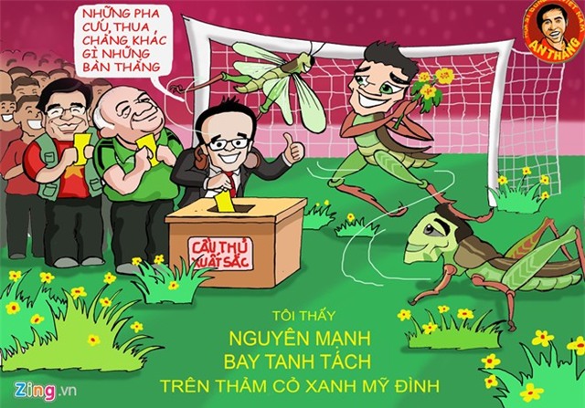 Trao niềm tin vào Thủ thành Nguyên Mạnh là quyết định sáng suốt của HLV Miura. Trước sức ép rất lớn từ đội bóng Tây Á , với đủ cả từ sút gần , sút xa , đến đánh đầu ,thì thủ thành xứ Nghệ đã cho thấy tài năng của mình với những pha cản phá xuất thần. Nguyên Mạnh xứng đáng là cầu thủ hay nhất trận.