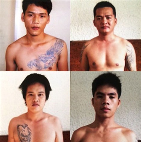 Các đối tượng giang hồ trong băng nhóm của Hiền kháp.