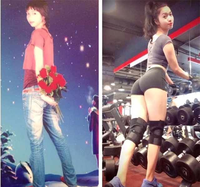 Nguyễn Trang trước và sau khi tăng 10 kg