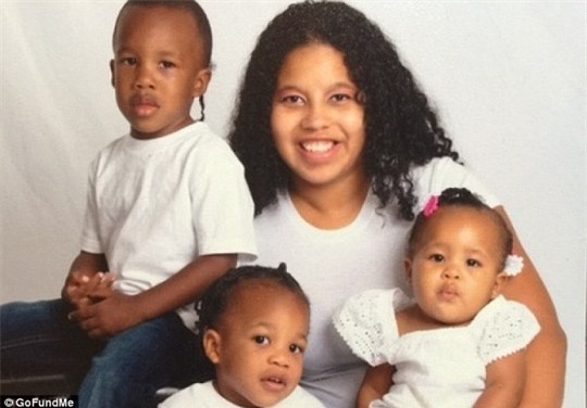 Cô Danica Baxter cùng 3 con nhỏ. Ảnh: Go Fund Me