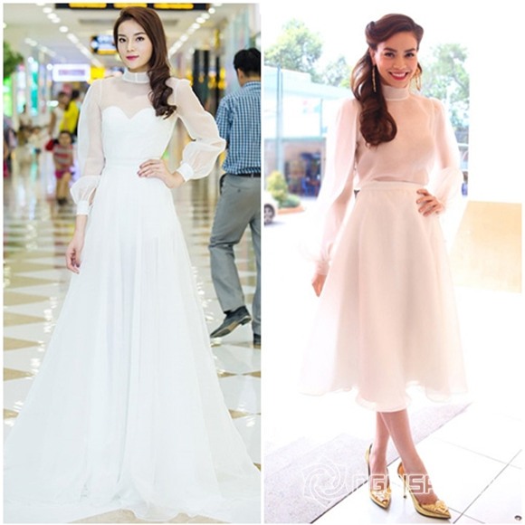 Hoa hậu Kỳ Duyên mặc lại váy Hà Hồ 13