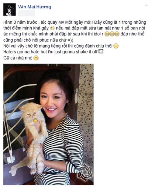 Văn Mai Hương đăng ảnh 3 năm trước phủ nhận tin đồn sửa mặt 10