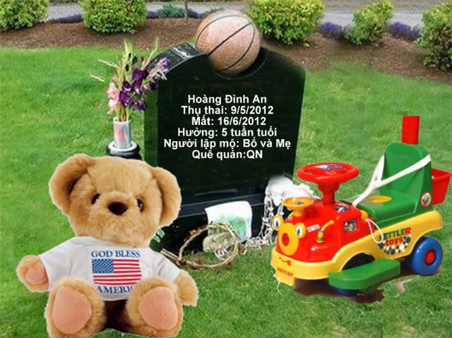 Một ngôi mộ hài nhi trên nghĩa trang online