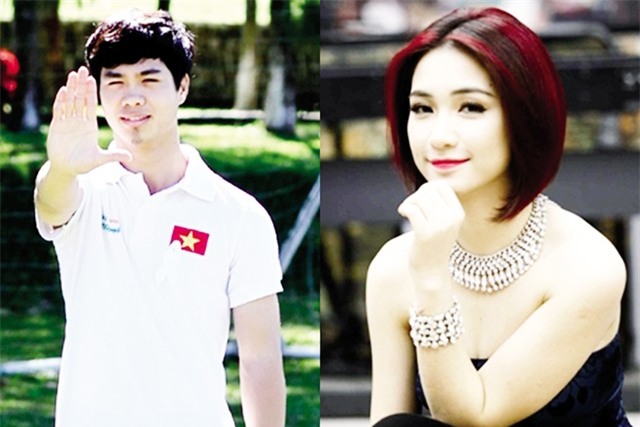 Cặp đôi Công Phượng – Hòa Minzy. Ảnh: TL