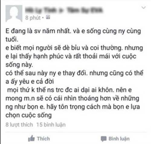 Tâm sự, nữ sinh, sống thử, diễn đàn