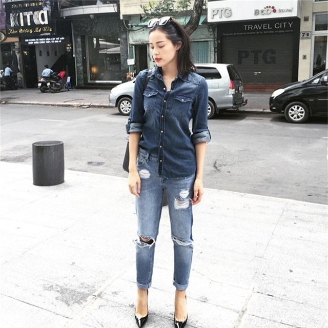 Những kiểu phối sơ mi đẹp của bạn gái tin đồn Cường Đô La