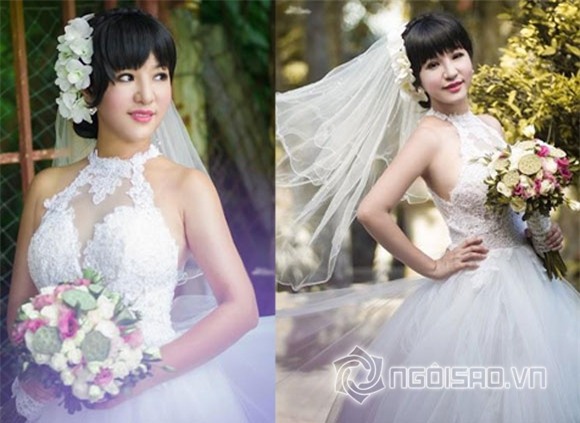Thúy Nga trẻ như gái đôi mươi trong bộ ảnh mặc váy cưới 9