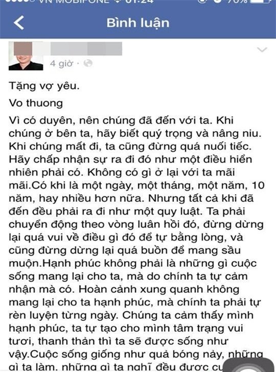 tâm thư, Facebook, Phó tổng giám đốc, tử vong