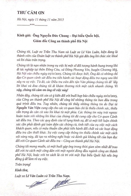 luật sư, luat su, Tran Dinh Trien, Trần Đình Triển, Công an Hà Nội, Cong an Ha Noi, Do Dang Du, Tran Vu Hai, Nguyen Duc Chung, Nguyễn Đức Chung