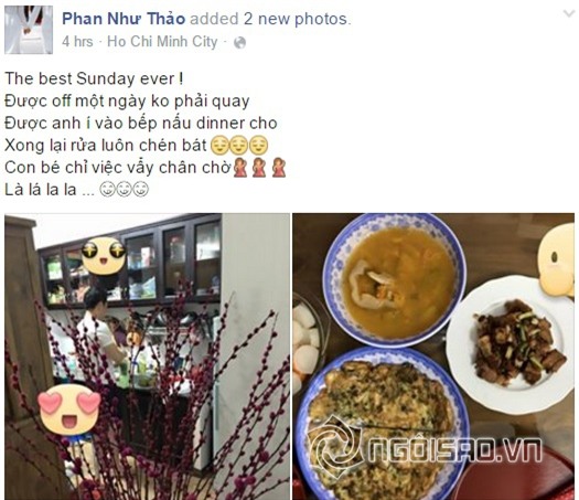 Phan Như Thảo được chồng đại gia nấu cơm 1