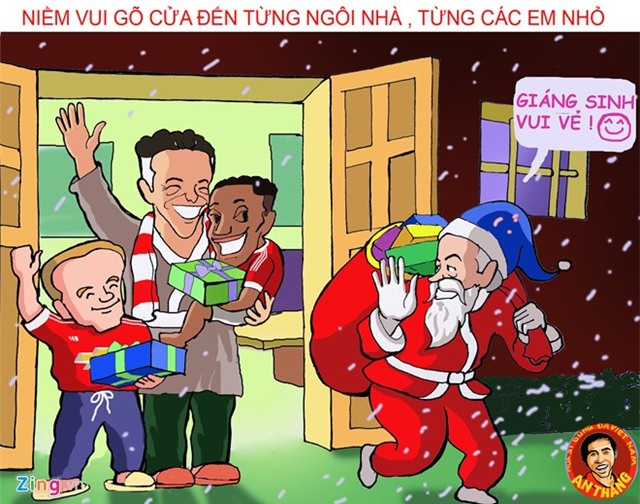 Hí họa: Mourinho hóa ông già Noel phát quà cho đối thủ