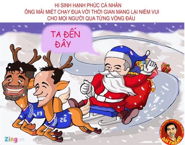 Hí họa: Mourinho hóa ông già Noel phát quà cho đối thủ