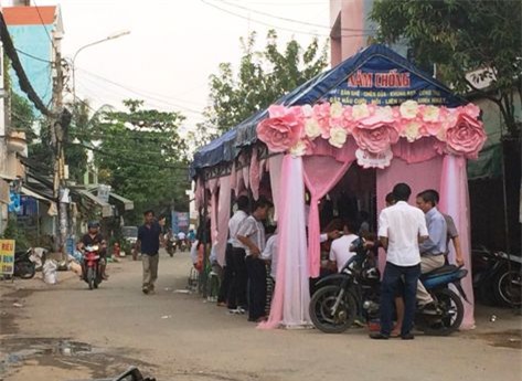 rạp cưới, lấn chiếm lòng lề đường, tai nạn, thiếu nữ, chết thảm, thủ đức