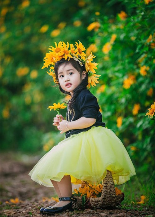 Đẹp ngẩn ngơ ảnh mẹ và con gái trên đồi dã quỳ vàng rực - 2