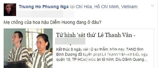 Trương Hồ Phương Nga tố mẹ chồng Diễm Hương 0