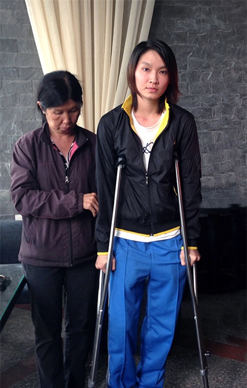 VĐV Hoàng Hà Giang và mẹ