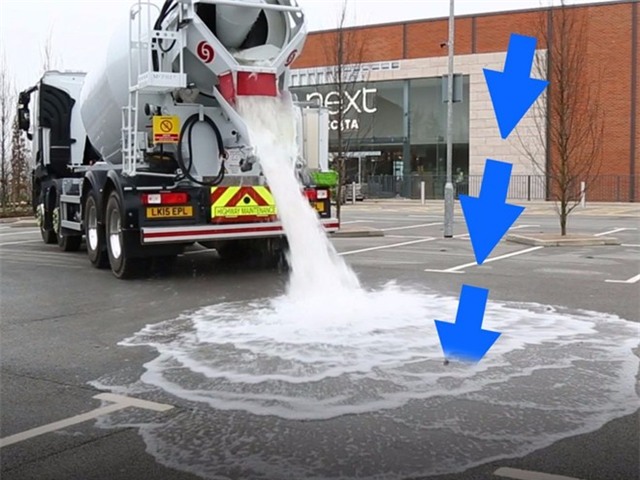 Đầu năm nay, công ty vật liệu xây dựng Tarmac của Anh giới thiệu loại bê tông thần kỳ có thể hút gần 4.000 lít nước trong một phút. Đây được coi là giải pháp hữu ích khi xảy ra lũ lụt, đặc biệt ở những vùng dễ bị ngập nước.  Bê tông Topmix được làm từ vật liệu phủ siêu thấm, các lỗ nhỏ trên bề mặt có chức năng thấm hút nước một cách nhanh chóng. Topmix hiện được sử dụng tại một sân golf và một bãi đỗ xe ở Anh.