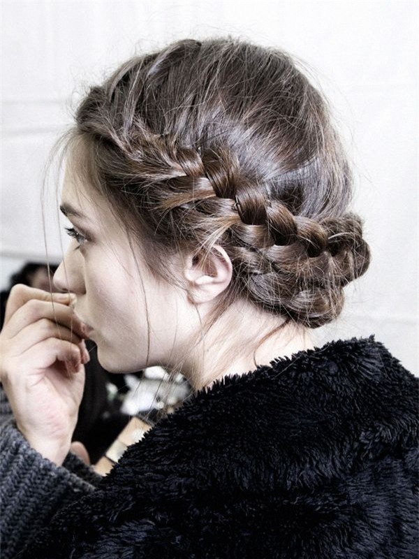 half-up bouffant: