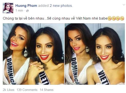 Phạm Hương bình tĩnh chia sẻ Facebook ngay sau kết quả sốc của HHHV 2015 - Ảnh 2.