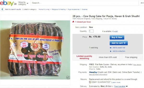 Chả phân bò  món hàng bán chạy như tôm tươi ở Ấn Độ