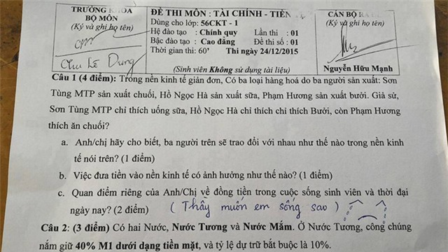 Giảng viên ra đề Phạm Hương bán bưởi Sơn Tùng bán chuối lên tiếng