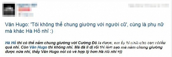 Vân Hugo đá xéo Hồ Ngọc Hà 1