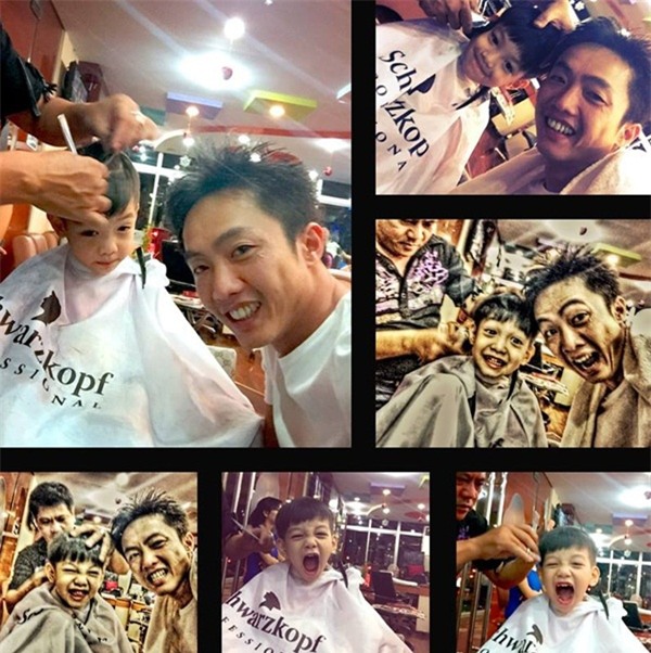 Bố con Subeo nhắng nhít cùng nhau đi cắt tóc cuối tuần :))