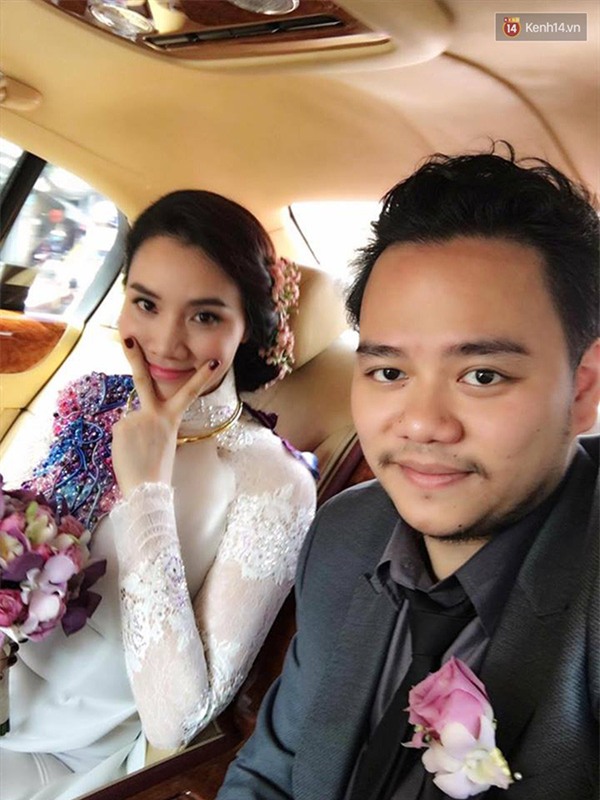 Trang Nhung e ấp bên chú rể trong lễ cưới sáng nay - Ảnh 11.