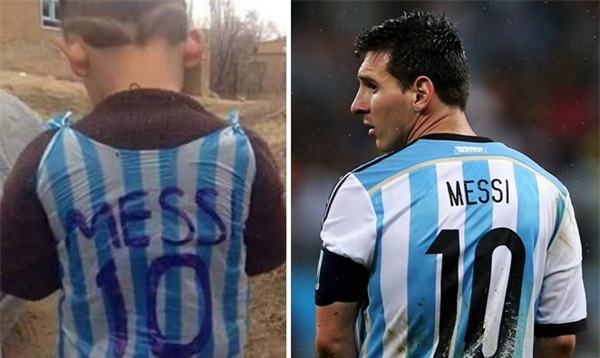 Cậu bé nghèo nhặt túi rác làm áo đấu thần tượng Messi và kết cục bất ngờ - Ảnh 3.