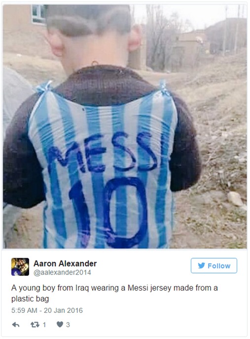 Cậu bé nghèo nhặt túi rác làm áo đấu thần tượng Messi và kết cục bất ngờ - Ảnh 5.