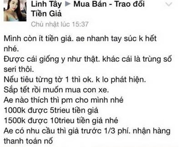 Xuất hiện chiêu trò lừa đảo bằng cách đổi tiền giả trên facebook - Ảnh 2.