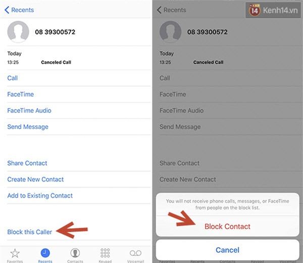 iPhone, cuộc gọi, chặn, khóa, block, tin nhắn, quấy rối