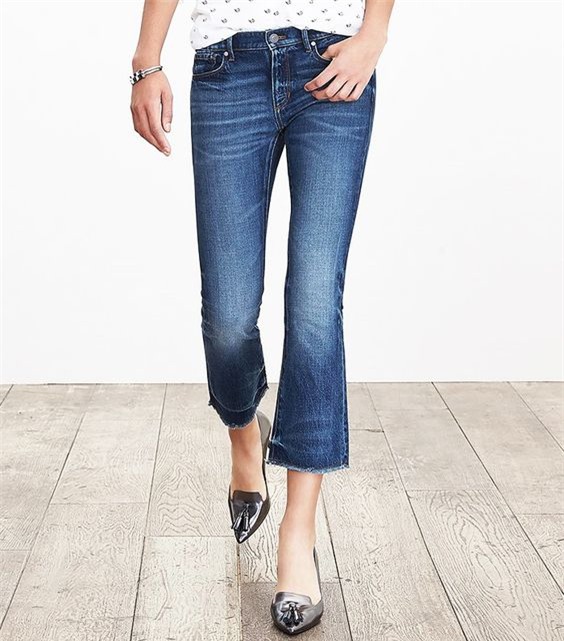 cropped denim jeans