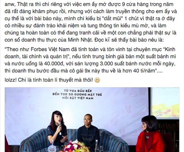 VUA ĐẦU BẾP MINH NHẬT, VUA ĐẦU BẾP, TẠP CHÍ FORBES, CHUỖI CỬA HÀNG, bánh mỳ