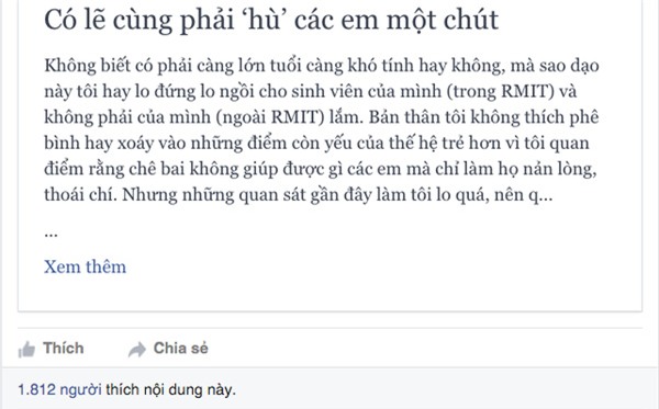 Cô giáo RMIT viết tâm thư gửi sinh viên: Bớt ảo tưởng hơn và đừng dựa dẫm vào người khác khi đã 18 tuổi rồi! - Ảnh 1.