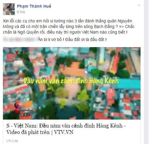 Chương trình của VTV sai kiến thức lịch sử khiến dân mạng nổi sóng