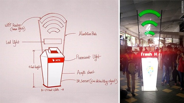 thùng rác công cộng, Wi-Fi miễn phí