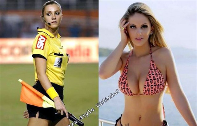 Trọng tài nữ, Brazil, siêu mẫu, gợi cảm, chân dài, bóng đá, túc cầu, WAGs