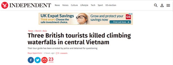 Hàng loạt tờ báo quốc tế đưa tin về 3 du khách tử nạn ở Lâm Đồng - Ảnh 5.