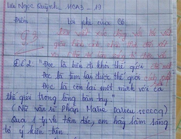 Bài văn về cô gái Ngã ba Đồng Lộc đạt 9,3 điểm