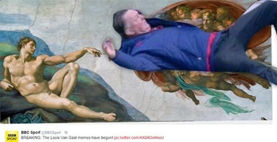 Hình ảnh của Van Gaal gợi nhớ đến bức họa thời cổ đại