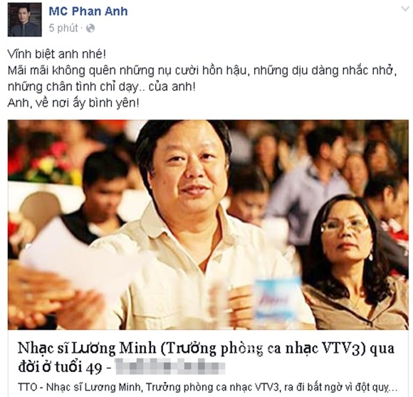 Sao Việt khóc thương nhạc sĩ Lương Minh 3