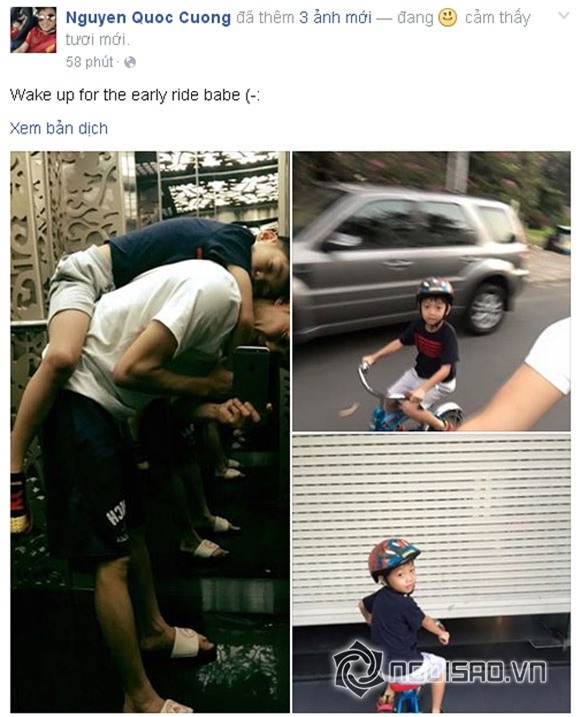 bé Subeo đạp xe cùng bố 0