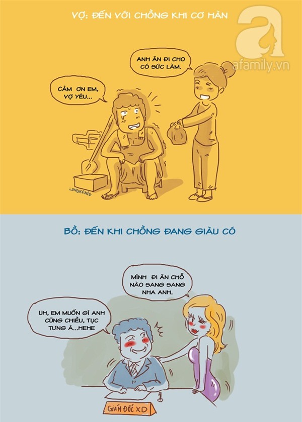 Khác biệt bồ và vợ