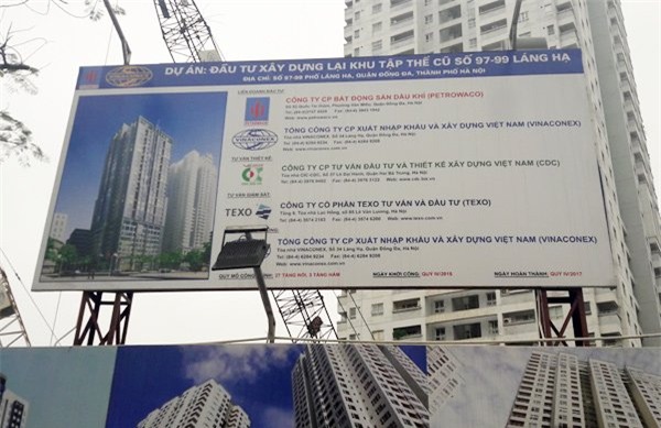 đất vàng chung cư cũ,  93 Láng Hạ, Vinaconex 2, 97 Láng Hạ,